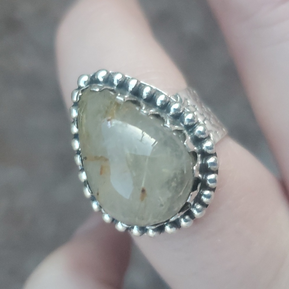 New Golden Rutile Silver Ring.